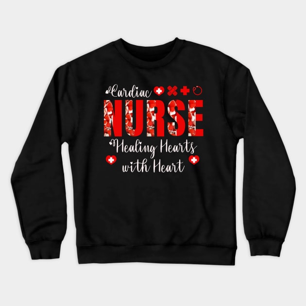 Cardiac nurse healing hearts with heart Crewneck Sweatshirt by TeaTimeTs